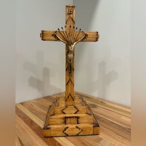 Folk Art Match Stick Crucifix